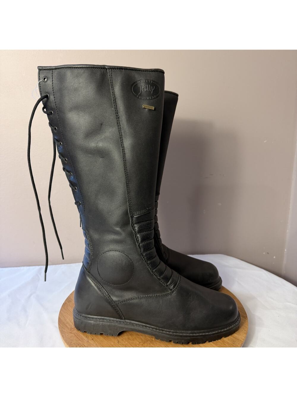 Safety Police Patrol Boots Mens 8.5 Black Motorcycle Jolly Footwear Oil Re